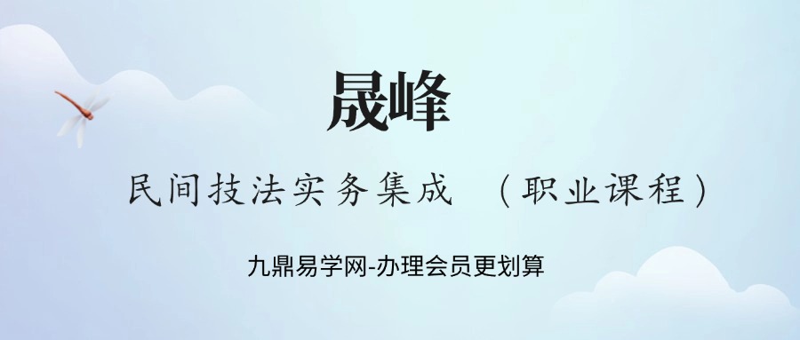 晟峰老师民间技法实务集成 （职业课程）