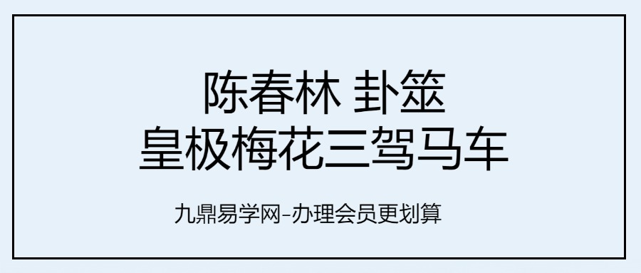 陈春林 卦筮｜2024年皇极梅花三驾马车